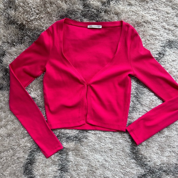 ZARA Ribbed Cardigan - Picture 2 of 4